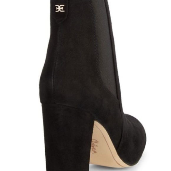 Sam Edelman Case Suede Chunky Heel Booties - Picture 3 of 4